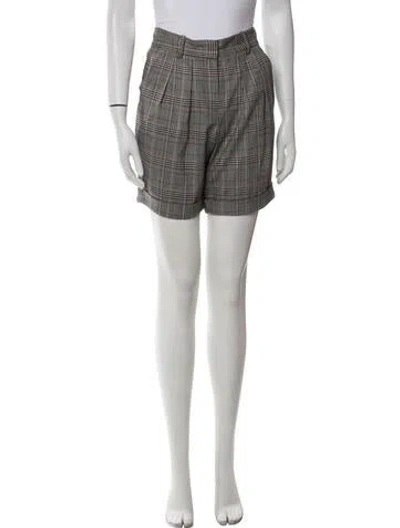 Pre-owned Frame Plaid Print Mini Shorts In Black