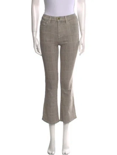 Pre-owned Frame Plaid Print Straight Leg Pants In Black