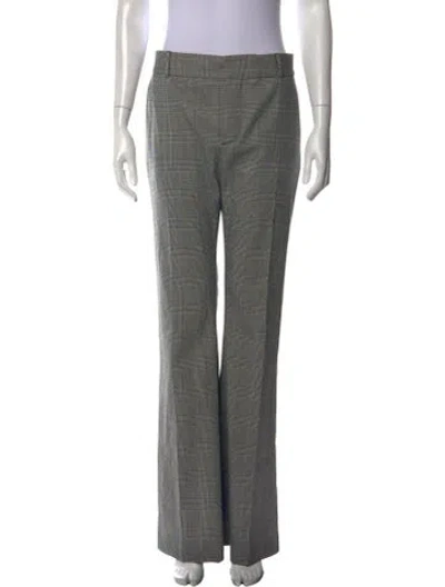 Pre-owned Frame Plaid Print Straight Leg Pants In Black