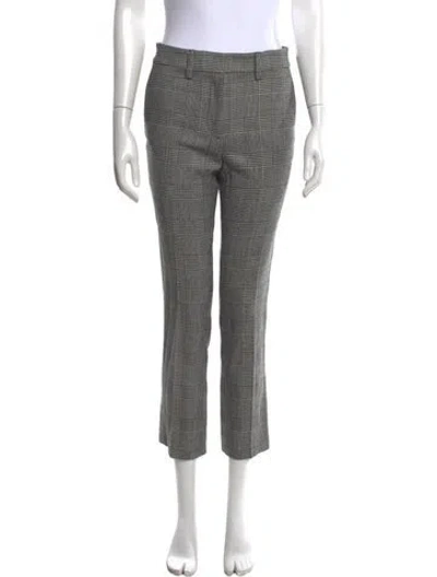 Pre-owned Frame Plaid Print Straight Leg Pants In Black
