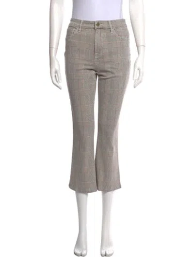 Pre-owned Frame Plaid Print Straight Leg Pants In Brown