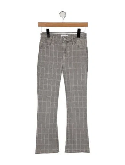 Pre-owned Frame Plaid Print Straight Leg Pants In Gray