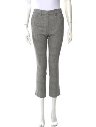 Pre-owned Frame Plaid Print Straight Leg Pants In Gray