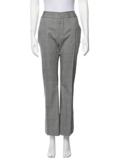 Pre-owned Frame Plaid Print Straight Leg Pants In Grey