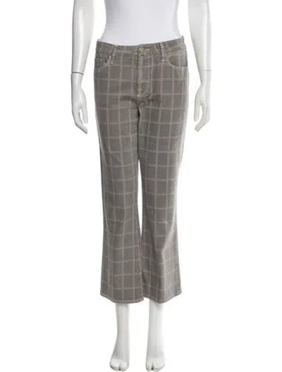 Pre-owned Frame Plaid Print Straight Leg Pants In Multi