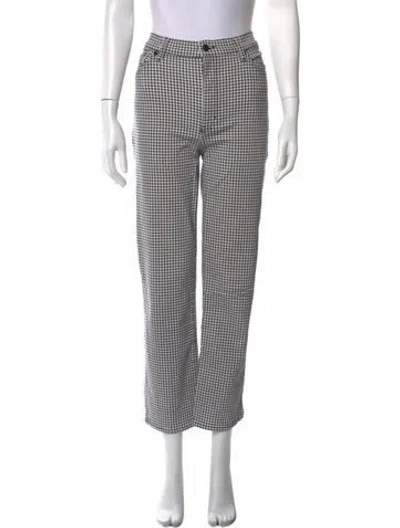 Pre-owned Frame Plaid Print Straight Leg Pants In Multicolor