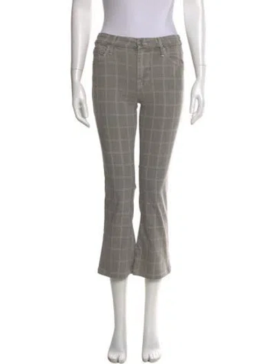 Pre-owned Frame Plaid Print Straight Leg Pants In Neutral