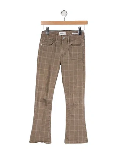 Pre-owned Frame Plaid Print Straight Leg Pants In Neutral