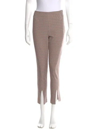 Pre-owned Frame Plaid Print Straight Leg Pants In Neutral