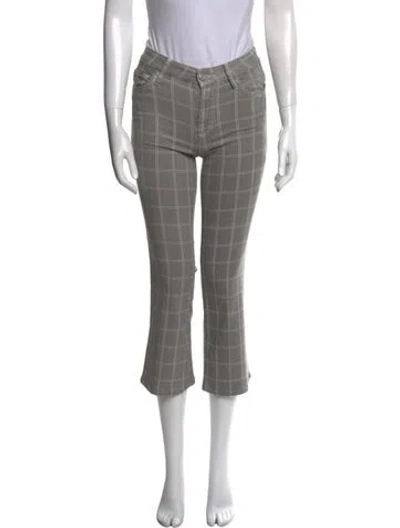 Pre-owned Frame Plaid Print Straight Leg Pants In Neutral