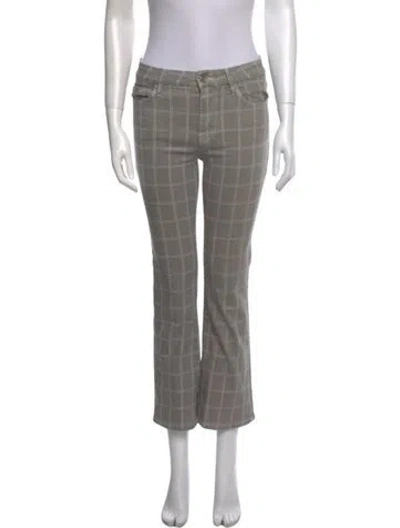 Pre-owned Frame Plaid Print Straight Leg Pants In Neutral