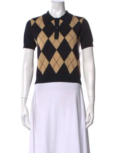 Pre-owned Frame Plaid Print Sweater In Black