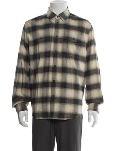 Pre-owned Frame Plaid Print Trucker Jacket In Neutral