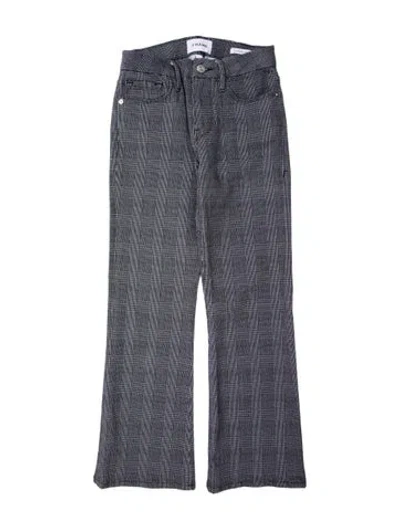 Pre-owned Frame Plaid Print Wide Leg Pants In Blue