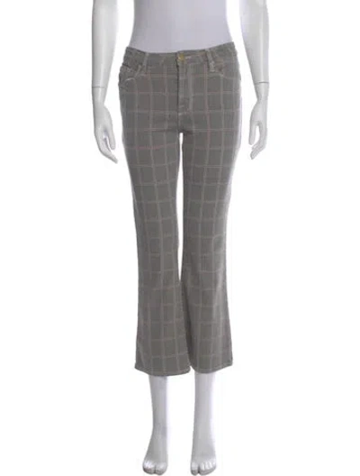 Pre-owned Frame Plaid Print Wide Leg Pants In Gray