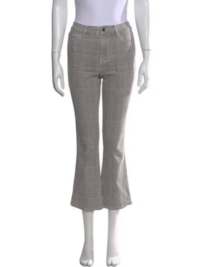Pre-owned Frame Plaid Print Wide Leg Pants In Multi