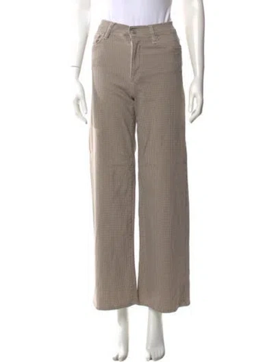 Pre-owned Frame Plaid Print Wide Leg Pants In Neutral