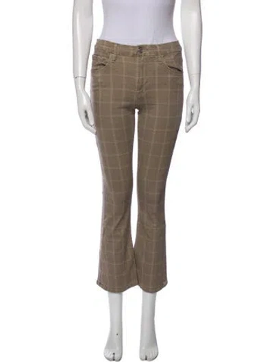 Pre-owned Frame Plaid Print Wide Leg Pants In Neutral