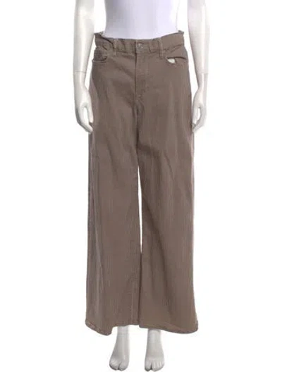 Pre-owned Frame Plaid Print Wide Leg Pants In Neutral