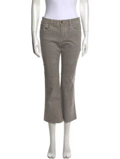 Pre-owned Frame Plaid Print Wide Leg Pants In Neutral