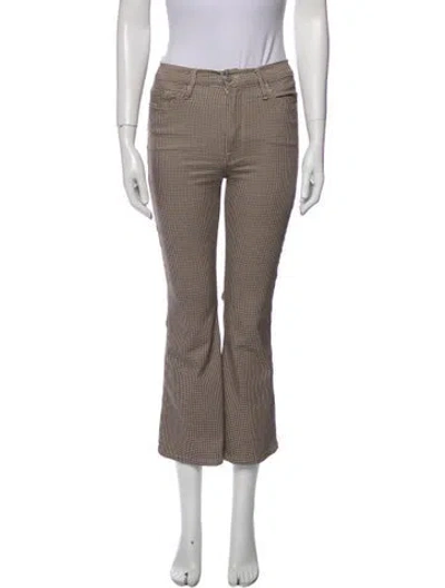 Pre-owned Frame Plaid Print Wide Leg Pants In Neutral