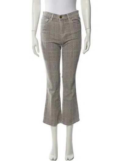 Pre-owned Frame Plaid Print Wide Leg Pants In Neutral