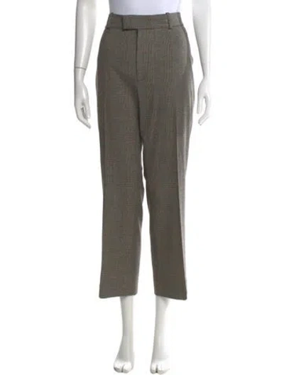 Pre-owned Frame Plaid Print Wide Leg Pants In Neutral