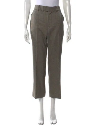 Pre-owned Frame Plaid Print Wide Leg Pants In Neutral