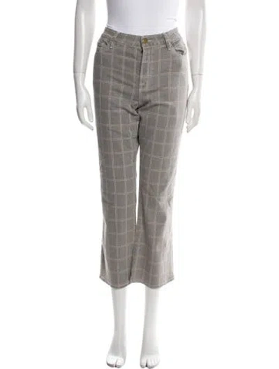 Pre-owned Frame Plaid Print Wide Leg Pants In Red
