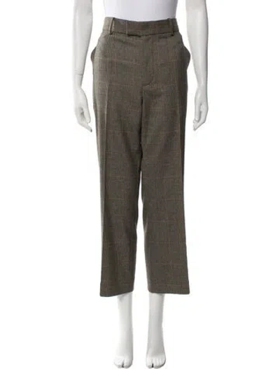 Pre-owned Frame Plaid Print Wide Leg Pants W/ Tags In Gray