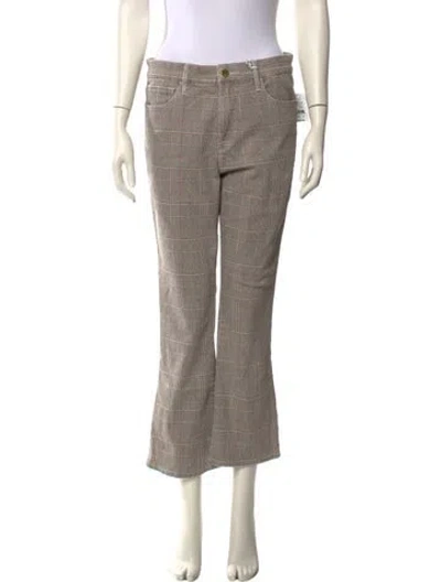 Pre-owned Frame Plaid Print Wide Leg Pants W/ Tags In Neutral