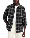 Frame Checked Cotton-flannel Overshirt In Black Plaid