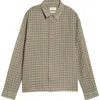Frame Light Wool Plaid Button Down Shirt In Green