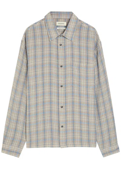 Frame Plaid Woven Shirt In Multi