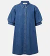 Frame Womens Antonia Play Short-sleeve Denim Midi Dress