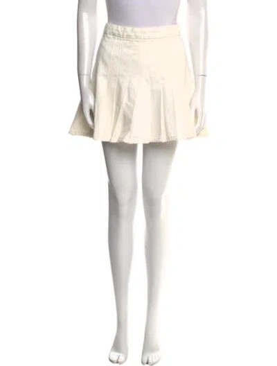 Pre-owned Frame Pleated Accents Mini Skirt In White