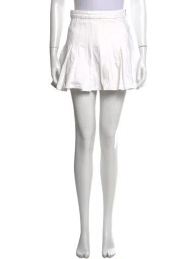 Pre-owned Frame Pleated Accents Mini Skirt In White