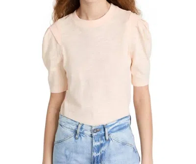 Frame Pleated Panel Tee In Nude Pink In Multi