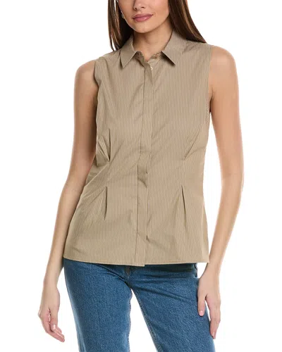 Frame Pleated Shirt In Beige