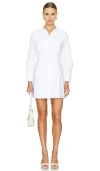 Frame Pleated Regular-fit Organic-cotton Mini Dress In White