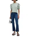 Frame Le Easy Flare Raw Fray Jeans In Multi