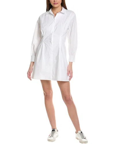 Frame Pleated Organic Cotton Shirtdress In White
