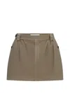 Frame Pleated Twill Skirt In Multi