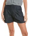 Frame Denim Pleated Wide Cuff Short In Blue