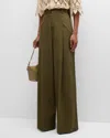 FRAME PLEATED WIDE-LEG PANTS