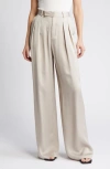 FRAME PLEATED WIDE LEG TROUSERS