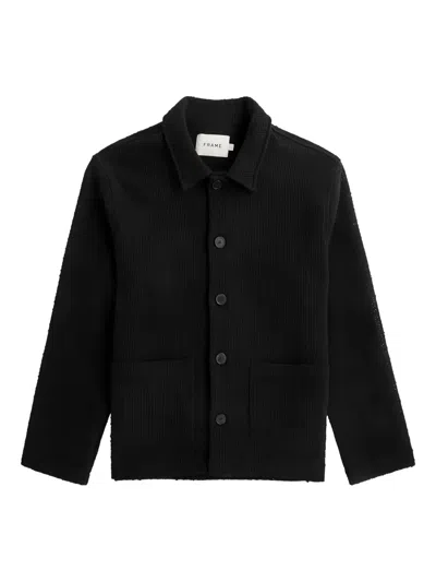 Frame Pocket-detail Button-front Jacket In Black
