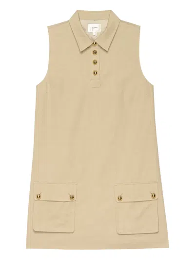 Frame Pocket-detail Collared Shirt Dress In Neutral