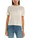 Frame Denim Pocket Linen T-shirt In Pink