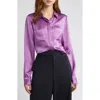 Frame Denim Slim Fit Silk Shirt In Orchid